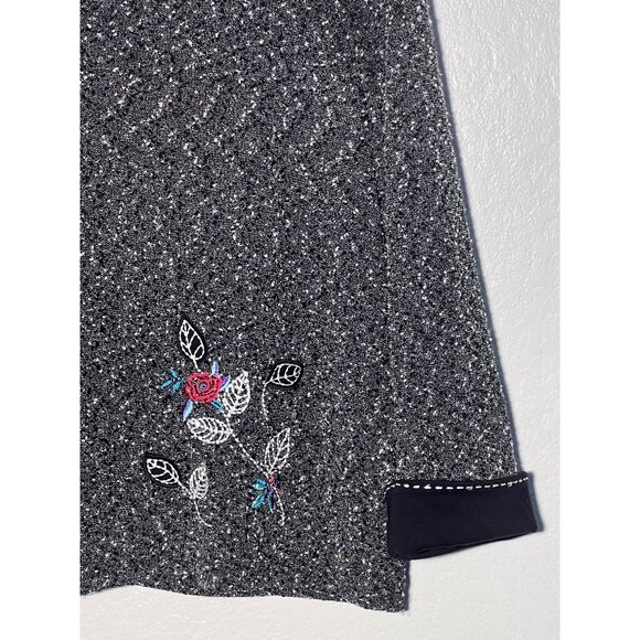 T & Company Jackets & Coats 2X Textured Zip Front Floral Embroidery Stretch - Picture 7 of 16
